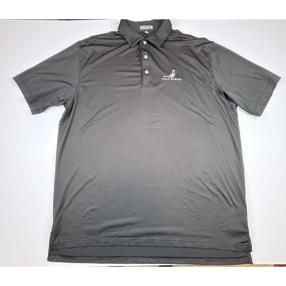 Peter Millar Summer Comfort Golf Polo Short Sleeve Black Mens XL Silo Ridge
